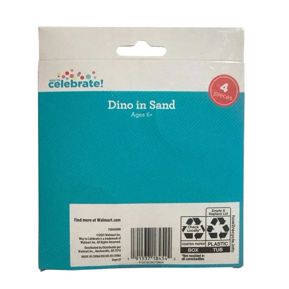 Way to Celebrate Dino in Sand Party Favors Set of 8 Dinosaur Birthday Toys 6+